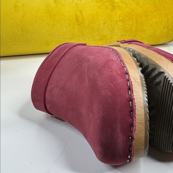 NWOT • KLÄGN • Maja Wood Open Back in Berry Nubuck Leather • ❤️ • Size 41 • - Picture 16 of 17